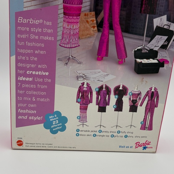 Barbie Doll Lots of Clothes Fashion Designer metallic Pink Ensemble shiny pants - Picture 7 of 12
